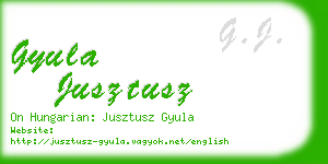 gyula jusztusz business card